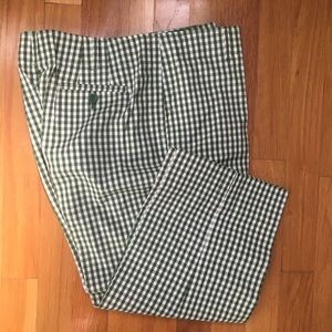 Hunter Green / Ivory Talbots Gingham Stretch Capri